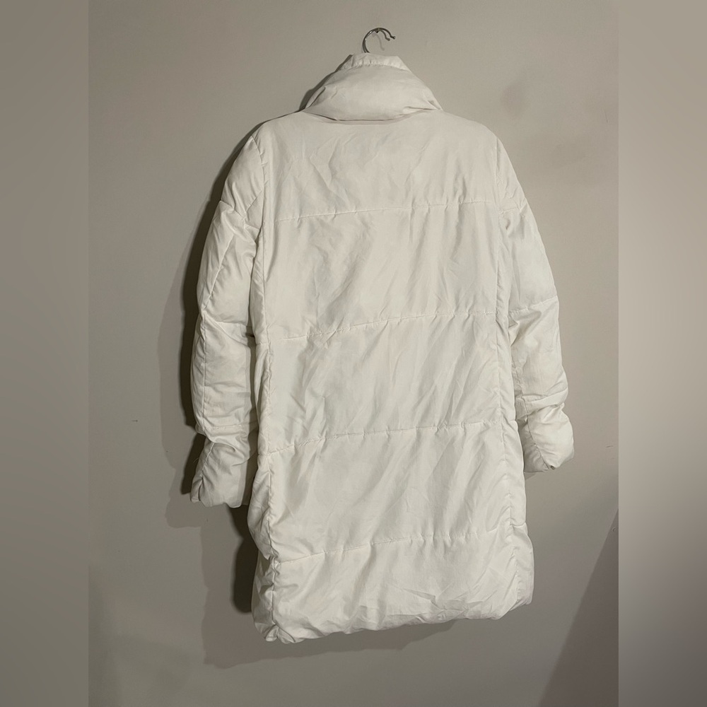 Loft White Puffer Long Winter Coat Jacket - Picture 6 of 6